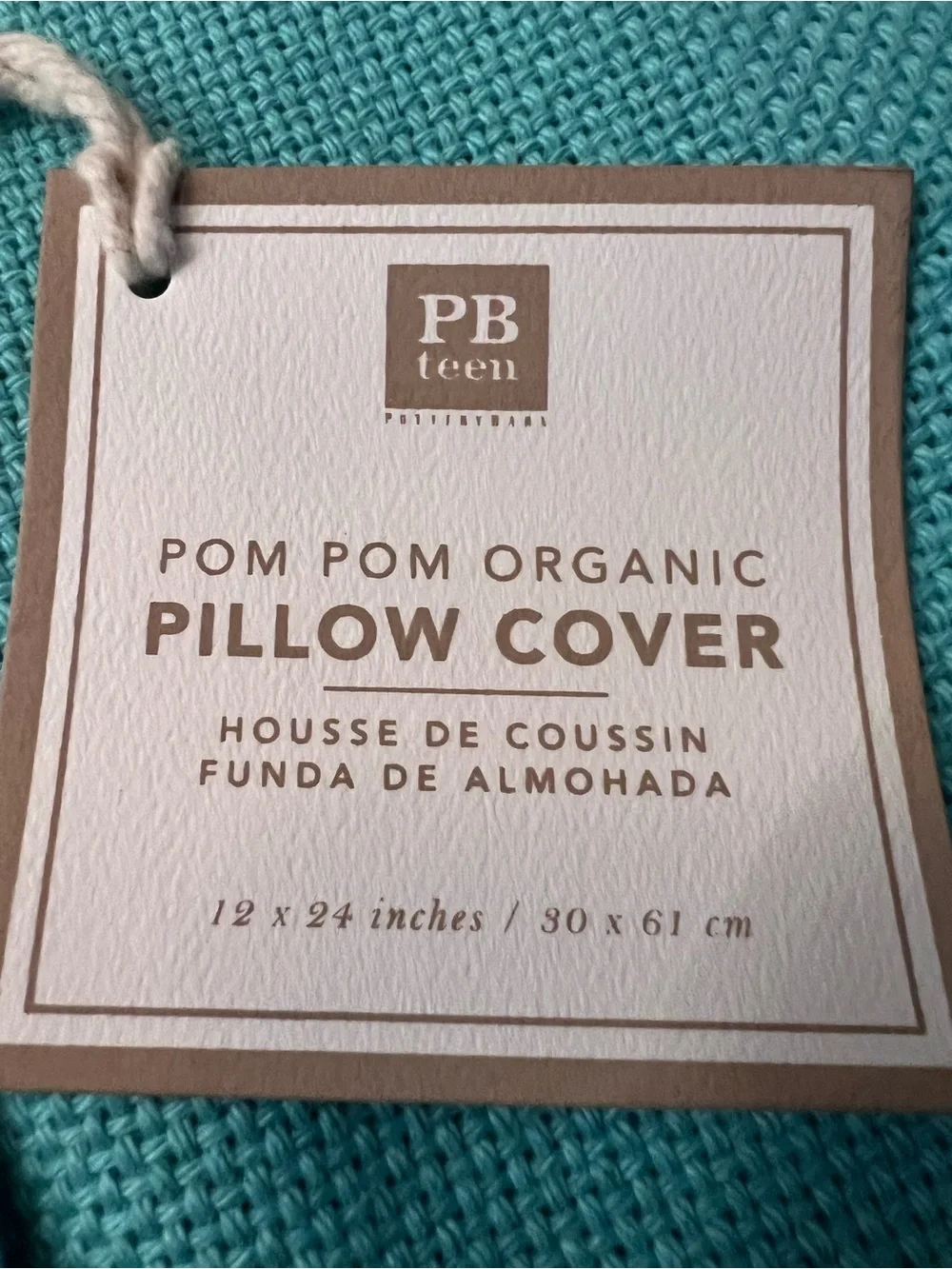 Pottery Barn Teen Set of 2 Pom-Pom Pillow Covers in Pink and Aqua NWT